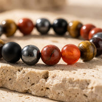 "Anchoring & Protection" Bracelet in Tourmaline, Red Jasper, Hematite & Tiger Eye 3