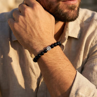 "Protective Anchor" Bracelet in Black Obsidian 2