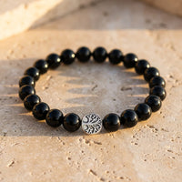 "Protective Anchor" Bracelet in Black Obsidian 1