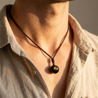 "Sphere" Pendant in Golden Obsidian 4