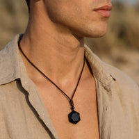 "Star" Pendant in Black Obsidian 4