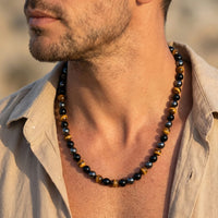 "3 Protections" Necklace in Hematite, Obsidian & Tiger's Eye 2
