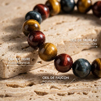 "Multiple Eye" Bracelet in Tiger's Eye, Bull's Eye & Hawk's Eye 3