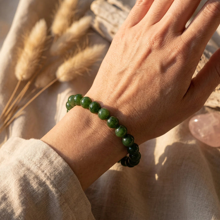 “Dhara” Bracelet in Nephrite Jade