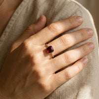 Adjustable "Square Passion" Ring in Garnet 2