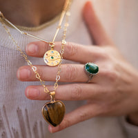 Double Row Necklace "Protective Heart" in Tiger's Eye 4