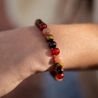 "Chance & Joy" Bracelet in Tiger's Eye, Sunstone, Carnelian & Garnet 2