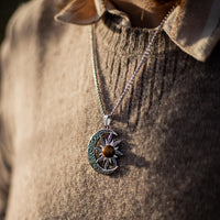 "Cosmic Balance Moon-Sun" Pendant in Tiger's Eye 2