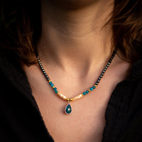 "Drop" Choker Necklace in Apatite 4