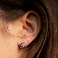 "Lunar Star" Earrings in Labradorite & Silver Metal 5