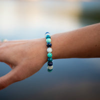 "Ocean" Bracelet in Amazonite, Lapis Lazuli, Aquamarine & Apatite 2