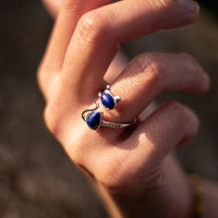 Adjustable "Cat" Ring in Lapis Lazuli 2