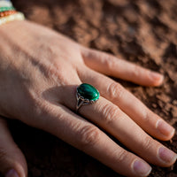 Adjustable Ring "Metamorphosis" in Malachite 6