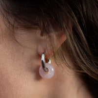 "Double Creole" Earrings in Natural Stones 2