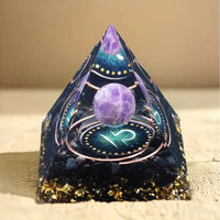Astrological Sign Orgonite in Amethyst & Obsidian 7