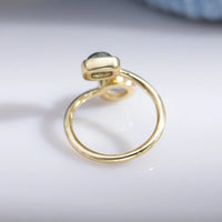 Adjustable Ring "Isha" in Labradorite & Moonstone 5