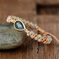 "Audacity" Braided Bracelet in Jasper & Labradorite 3