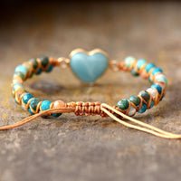 "Woven" Heart Bracelet in Amazonite 3