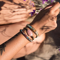 "Softness of the Heart" Rhodochrosite Wrap Bracelet 5