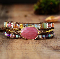 "Softness of the Heart" Rhodochrosite Wrap Bracelet 3