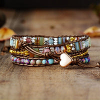 "Softness of the Heart" Rhodochrosite Wrap Bracelet 6