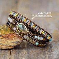 "Symbolic Protection" Labradorite Wrap Bracelet 3