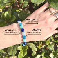 "Ocean" Bracelet in Amazonite, Lapis Lazuli, Aquamarine & Apatite 3