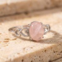 "Serenity Rose" Adjustable Ring in Rose Quartz 1