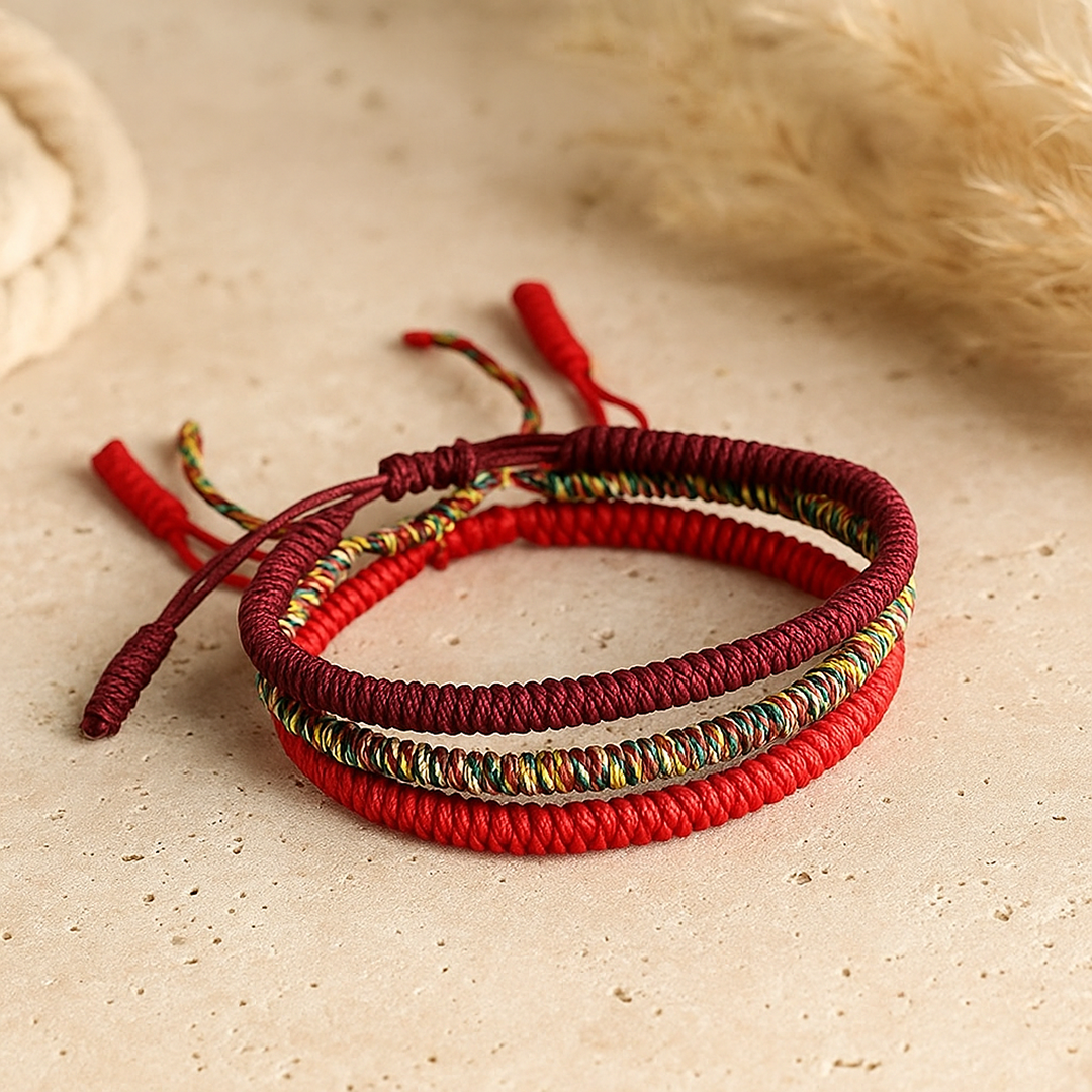 Tibetan Style Bracelet Trio "Lucky Charm"