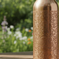 Special Edition Mandala Engraved Copper Water Bottle | Spiritual Wellness & Meditation Design 3