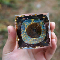 Orgonite "Tree of Life Reborn" in Tiger's Eye & Obsidian 4