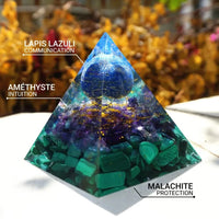 Orgonite "Kâli" in Lapis Lazuli, Amethyst & Malachite 4