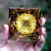 Orgonite "Divine Lotus" in Tiger's Eye 3