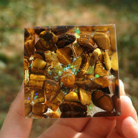 Orgonite "Surya - Tree of Happiness" in Tiger's Eye & Peridot 4