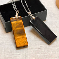 "Elegance & Power" Pendant in Tiger's Eye or Black Obsidian 8