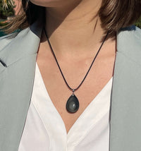 Droplet Pendant in Celestial Eye Obsidian 5