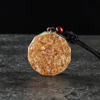 Orgonite Pendant "Metatron's Cube" in Obsidian & Garnet 4
