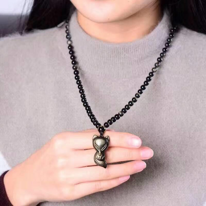 Anhänger "Sage Fox" aus Golden Obsidian