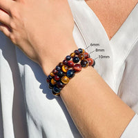 "Multiple Eye" Bracelet in Tiger Eye, Bull Eye & Hawk Eye 4
