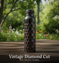 Special Edition Antique Black Diamond-Cut Copper Water Bottle | Vintage Heritage Collection TAMRA EST1956 1