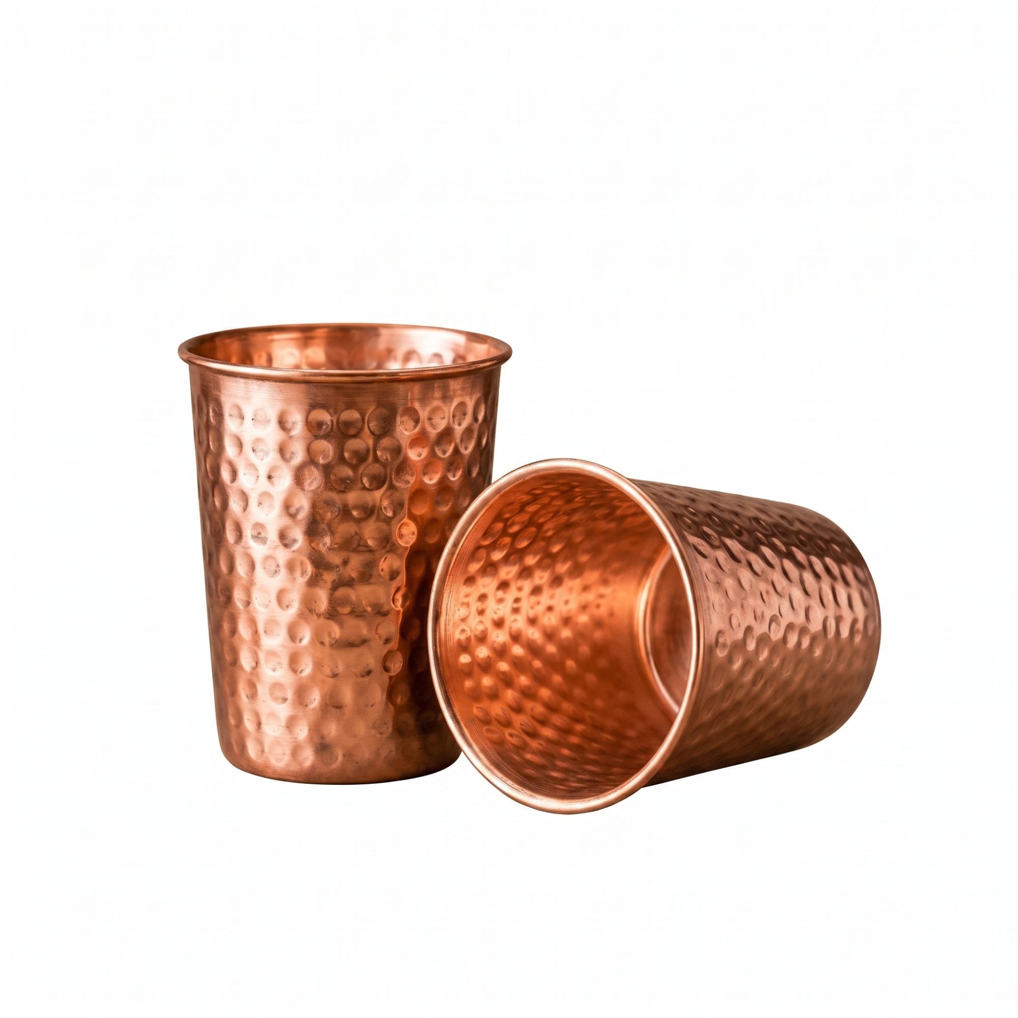 Artisan Hammered Copper Glass Set